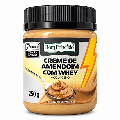 Creme De Amendoim Com Whey E Colágeno - Bom Princípio 350g