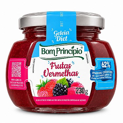 Geleia De Frutas Vermelhas Diet - Bom Princípio 230g