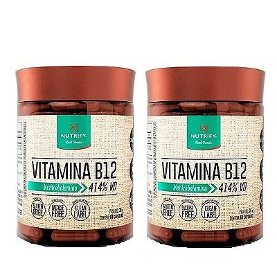 Kit 2x Vitamina B12 (Vegana) - Nutrify 60 cápsulas
