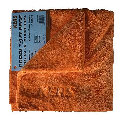 KERS TOALHA DE MICROFIBRA CORAL FLEECE 40x40CM 450GSM LARANJA SEM BORDA