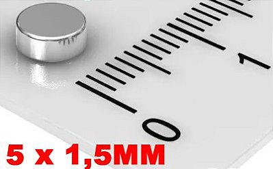 Imã De Neodímio Disco 5mm X 1,5mm - *50 Peças*