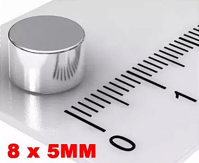 Imã De Neodímio Disco 8mm X 5mm *10 Peças*