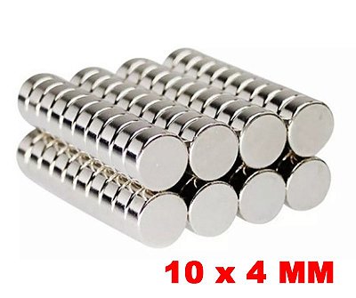 Imã De Neodímio Disco 10mm X 4mm *10 Peças*