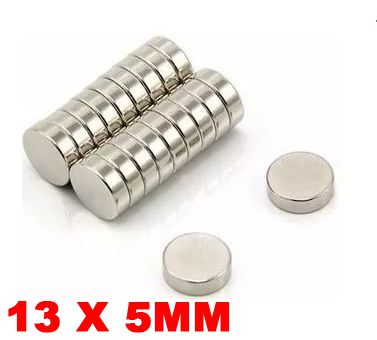 Imã De Neodímio Disco 13mm x 5mm *50 Peças*