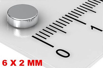 Imã De Neodímio Disco 6mm x 2mm *100 Peças*