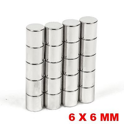 Imã De Neodímio Disco 6mm x 6mm *100 Peças*