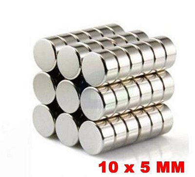 Imã De Neodímio Disco 10mm X 5mm *60 Peças*