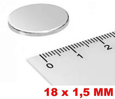 Imã De Neodímio Disco 18mm X 1,5mm *50 Peças*