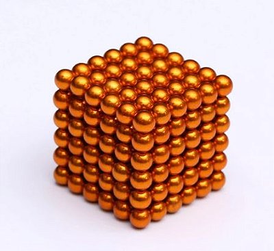 NEOCUBO COLORIDO - LARANJA - ÍMÃ DE NEODÍMIO Ø 5MM - 216 ESFERAS - NEOCUBE + LATA