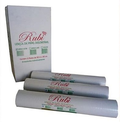 Lençol de papel descartável branco luxo - Rubi