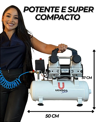 COMPRESSOR DE AR AIRSONIC 8 LITROS ISENTO DE ÓLEO