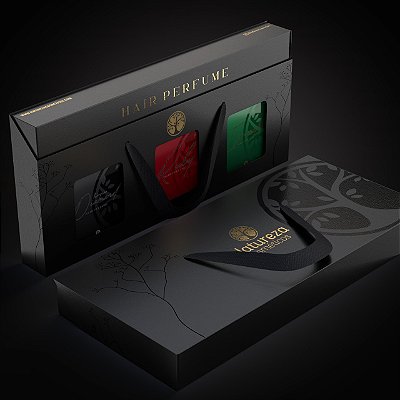 Kit 3 Perfumes Capilar 50ml (Diamond + Esmeralda + Ruby) - Acompanha 1 Caixa Box de Perfumes