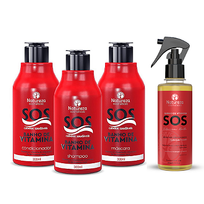 Kit Home Care Sos + Keratina Hidrolizada 200ml - Natureza Cosméticos