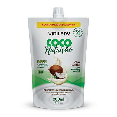 Sachê Sabonete Líquido Coco Nutrição - Óleo de Coco com Queratina Vegetal 200ml