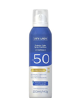 Protetor Solar FPS 50 Aerossol Spray Contínuo 200ml - Vitamina E 