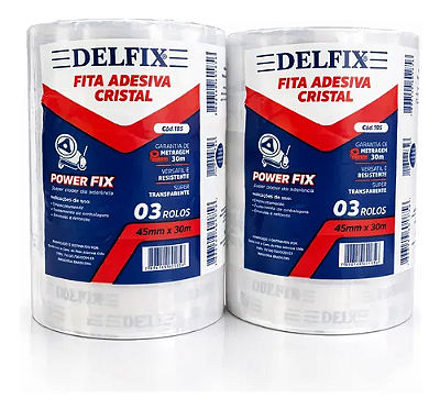 6 Fitas Adesiva Transparente Delfix 45mmx100m