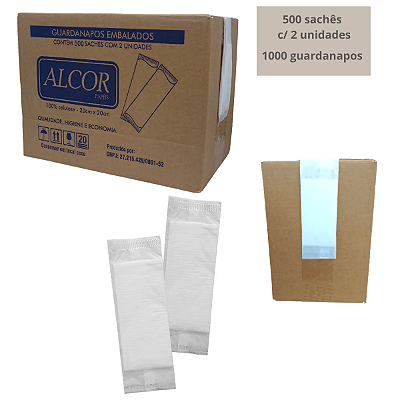 Sachê Guardanapo Branco Alcor 500 Unidades