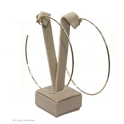 Argola de pressão  de 9,00 cm - Banho Ouro 18K - Argola sofisticada e prática da BP Brinco de Pressão