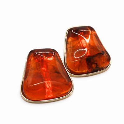 Brinco de Pressão Orgânico Tartaruga | Clipe Francês | 3,0 x 3,0 cm