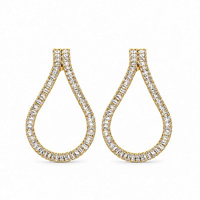 Brinco de Pressão BP Contorno de Luz Banho Ouro 18K