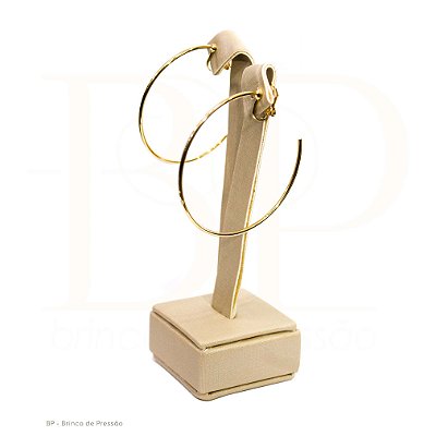 Argola de pressão  5,00 cm - Banho Ouro 18K - Argola sofisticada e prática da BP Brinco de Pressão