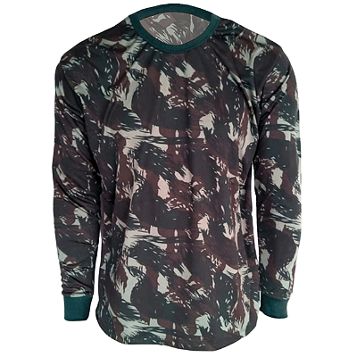Camiseta Camuflada Padrão Exército - Manga Longa - Dry fit