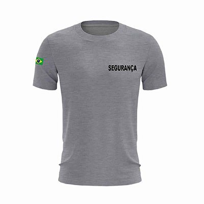 Camiseta Para Segurança Vigilante Cinza Mescla - Malha Fria