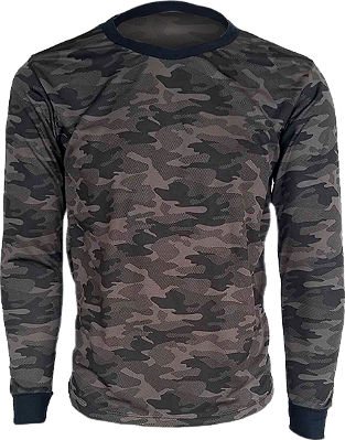 Camiseta Manga Longa Camuflado Floresta Caça Pesca Camping