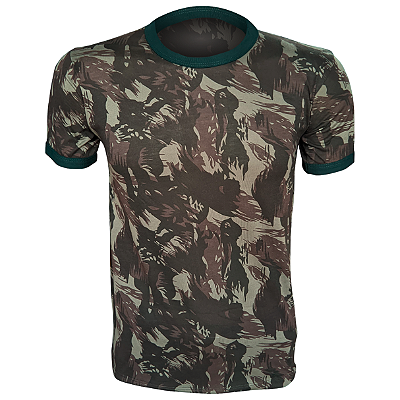 Camiseta  Camuflada Militar Exército Ar Livre -  Malha Fria