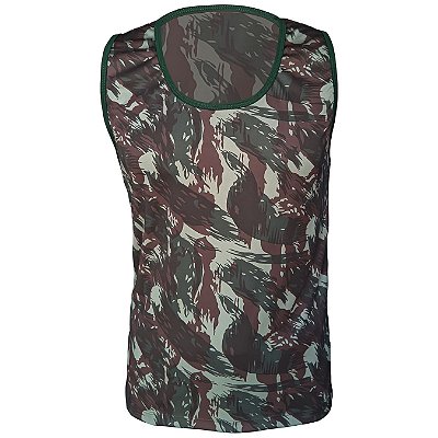 Regata Masculina Camuflada  Militar e Preta Malha Dry  Esporte