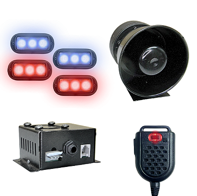 Sirene Profissional c/ PTT & Strobo (2 PARES)