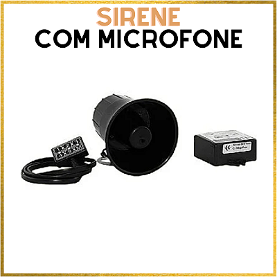 Buzina Sirene Para Blindado e Veículos Especiais 6 toques com microfone