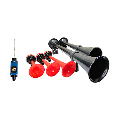 Kit Monstro: Buzina Maritima Dupla Preta + Verdureiro Tripla C/ Cordinha Virtual!