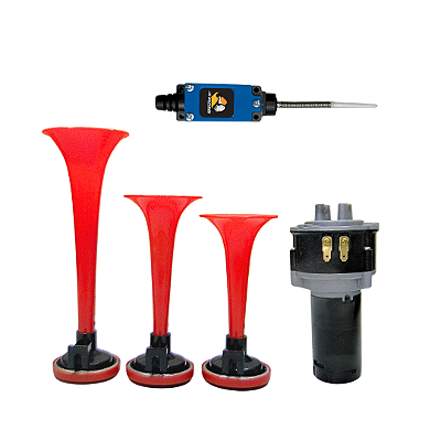 Buzina Alternada 3 cornetas (Tipo Fiamm) com Cordinha Virtual