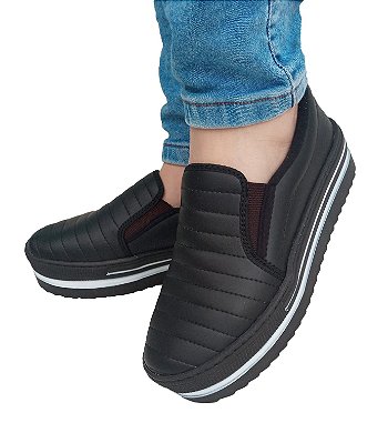 Tenis Feminino Solado de Plataforma com Elástico Preço de Fábrica - calce Fácil