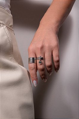 Anel largo regulável "tudo posso naquele que me fortalece"