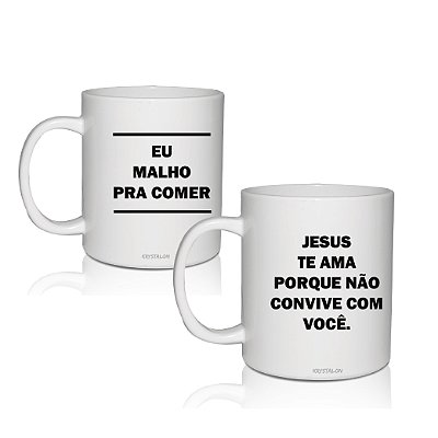 Kit 2 Canecas Personalizadas 300ml Criativas Memes