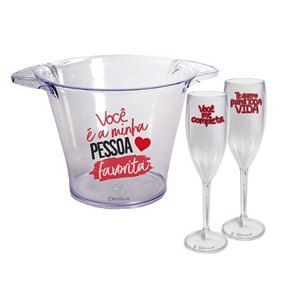 Balde e Taças Personalizadas para Namorados