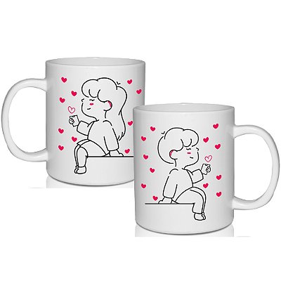 Kit 2 Canecas Dia dos Namorados Personalizadas Frente e Verso (Consulte opções de personalização)