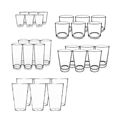 Kit Copos Policarbonato para Piscina  (30 peças)