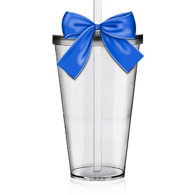 Copo Convite Pajem 550ml (Lembrancinha com Laço Azul)