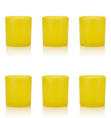Kit 6 Copos Policarbonato Amarelo 300ml