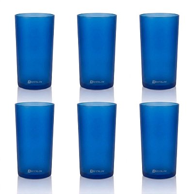 Kit 6 Copos Long Drink Policarbonato Azul 280ml