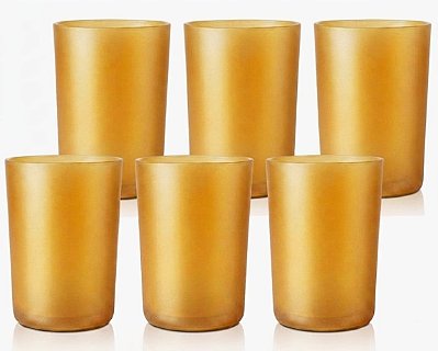 Kit 6 Copos Dourado 320ml Polipropileno ( Plástico Durável )