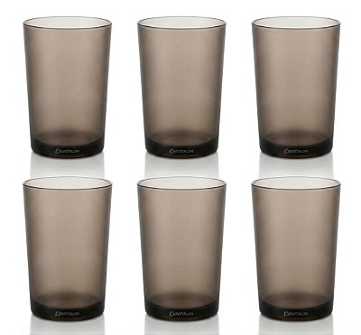 Kit 6 Copos Policarbonato Fumê 200ml