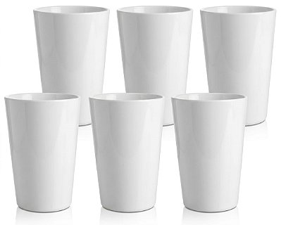 Kit 6 Copos Acrílicos Branco 360ml