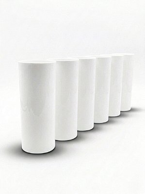 Kit 6 Copos Long Drink Acrílico Branco 320ml