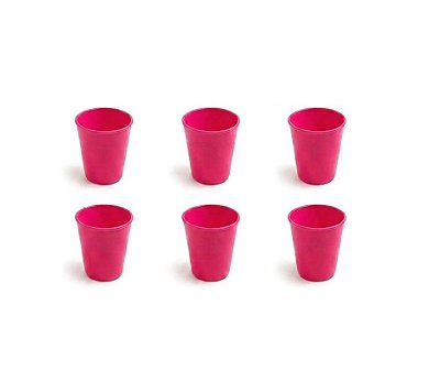 Kit 6 Copos Shot Acrílico Rosa Pink 70ml