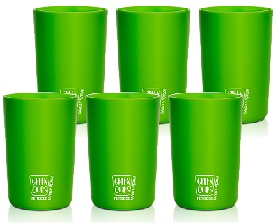 Copo Reutilizavel Café Green Cups 200ml - Kit 6 Copos