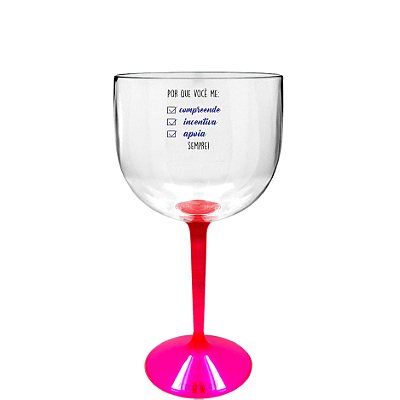 Taça de Gin Acrilico Personalizada - Para Casal e Namorados